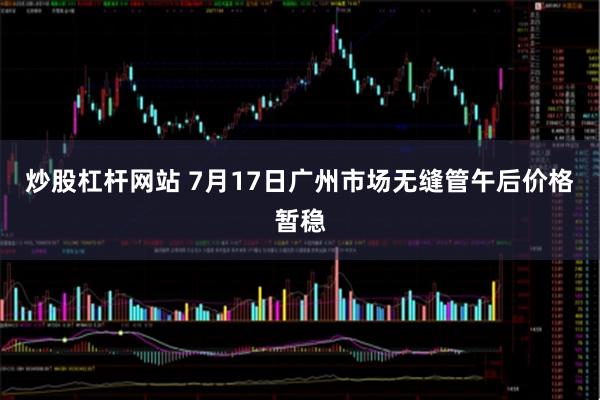 炒股杠杆网站 7月17日广州市场无缝管午后价格暂稳